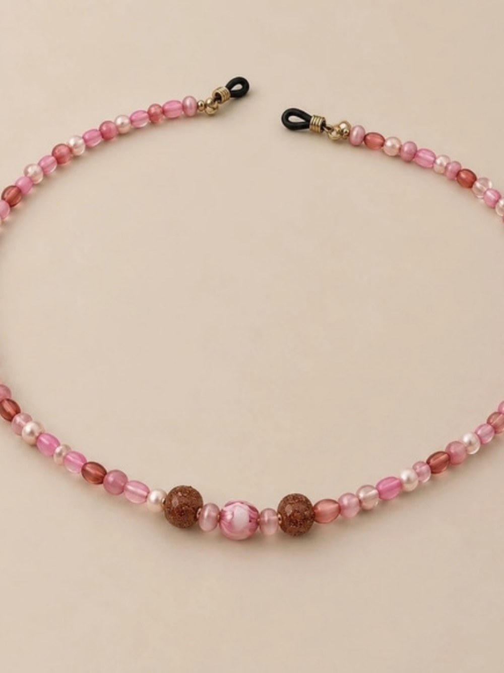 Pink Beaded Eyeglass Chain Like New